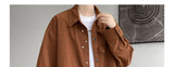 Riolio Corduroy Shirt Men Casual Turn Down Button Long Sleeve Shirts Streetwear Leisure Luxury Clothing Chemise Homme