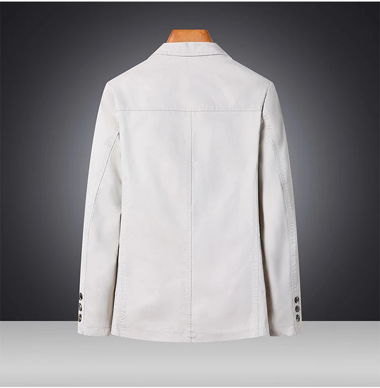 Riolio Men's Premium Suit Jacket Spring Autumn Casual Workwear Pure Cotton Jacket Men's Korean Version Slim Fit Loose Plus Size Suit