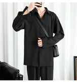 Riolio Shirt Men Solid  Long sleeved Shirt For Men Korean Fashion Shirts Comfortable Blouses Casual Loose Classic Single Breasted Shirt