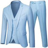 Riolio Business Suit Jacket Coat Blazers Trousers Waistcoat Men Wedding Three Pieces Pants Vest Large Size Professional Dress 3 Pcs Set