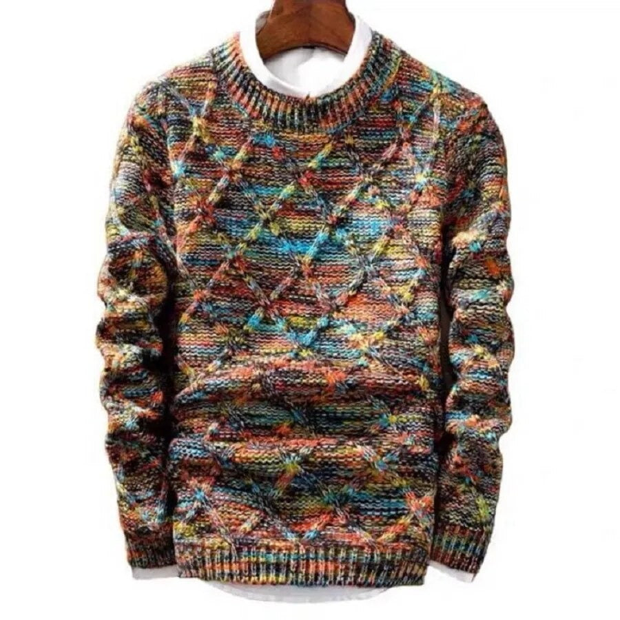 Riolio Autumn Winter Men's Casual Sweater Slim Fit Pullover Male Long Sleeve Clothes Jacket Male Fashion Knitted Sweaters Men Clothing