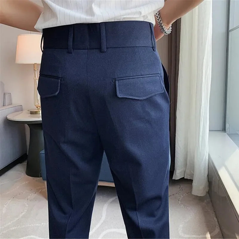 Riolio Wedding Dress Pants for Men Business Suit Pant Casual Slim Formal Pants Pantalon Costume Men Suit Trousers Plus size 29-36