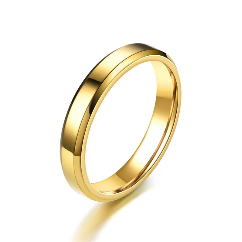 Riolio New Classic Glossy Ring Men Temperament Fashion Stainless Steel Round Finger Ring For Men Jewelry Gift