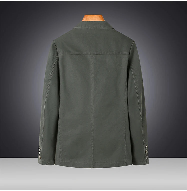Riolio Men's Premium Suit Jacket Spring Autumn Casual Workwear Pure Cotton Jacket Men's Korean Version Slim Fit Loose Plus Size Suit