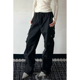 Riolio Summer Casual Pants Men Fashion Black Straight Pants Men Streetwear Hip-hop Loose Cargo Pants Mens Joggers Trousers M-3XL