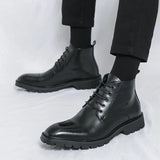 Riolio Men's short boots winter fashion new comfortable Amazon tight lace shoes old-fashioned business men's casual fashion shoes