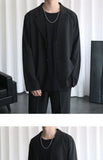 Riolio Male Elegant Casual Blazer Jacket Spring Autumn Versatile Loose Black Casual Jacket American 2025 New High Street Men's Suit