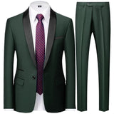Riolio 3 Pieces Set Men's Business Blazers Coat / Male Slim Fit Color Matching Collar Suit Tuxedo Leisure Jacket Pants Vest Wedding
