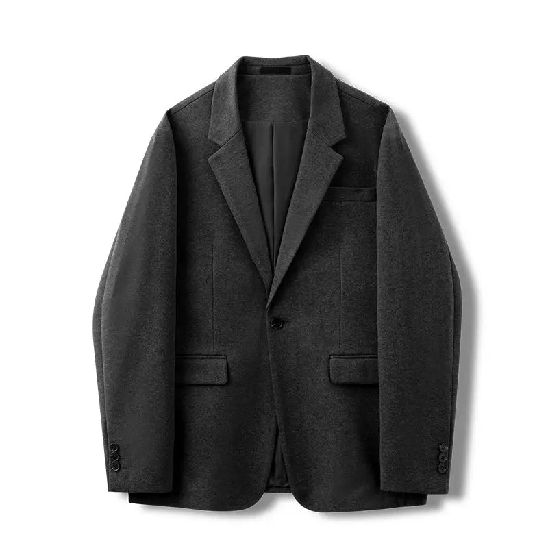 Riolio Simple Button Wooolen Coat Casual Wool Suit Jacket Men's Autumn Winter American High-end Business Casual Thick Wool Suit Top