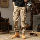 Riolio Mens Multi-Pockets Hip Hop Ankle-banded Outdoor Sports Overalls Harem Pants Loose Casual Joggers Sweatpants Men Cargo Pants