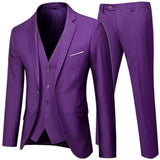 Riolio Business Suit Jacket Coat Blazers Trousers Waistcoat Men Wedding Three Pieces Pants Vest Large Size Professional Dress 3 Pcs Set