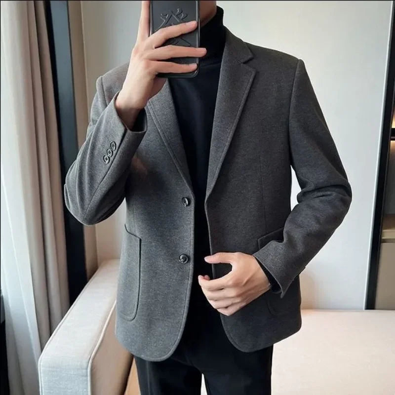 Riolio fashion suits for men 2 Piece Outfit Set Man Blazer Business Big Size Full Suit for Men Grey Luxury Ceremony Classic Elegant High Quality Jackets