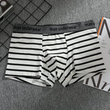 Riolio Men's Sexy Flat Angle Pants, Cotton Men's Underwear, Soft, Comfortable, Breathable Underwear, Men's Boxer Ice Silk Stripes