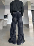 Riolio American high street men and women trendy personalized straight leg washed jeans for couples spring loose retro casual pants y2k