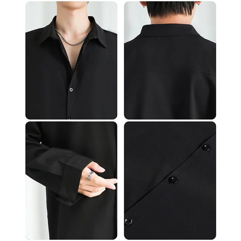 Riolio Shirt Men Solid  Long sleeved Shirt For Men Korean Fashion Shirts Comfortable Blouses Casual Loose Classic Single Breasted Shirt