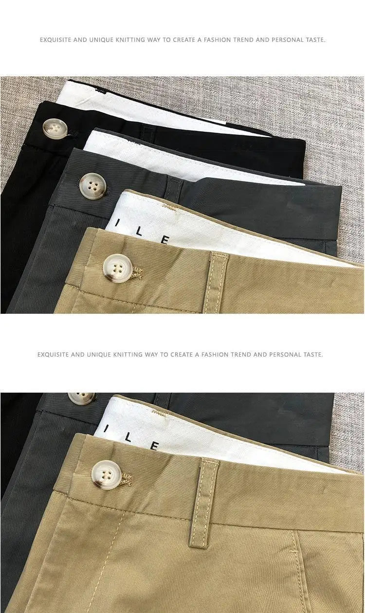 Riolio Autumn Winter Men's Korean Fashion Casual Thin Small Straight Leg Korean Loose Crop Pants Comfortable Versatile Pants