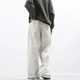 Riolio New Men Loose Daily Draping Wide Leg Jeans Male Vintage Design Wash White Denim Pants Fashion Streetwear Casual Denim Trousers