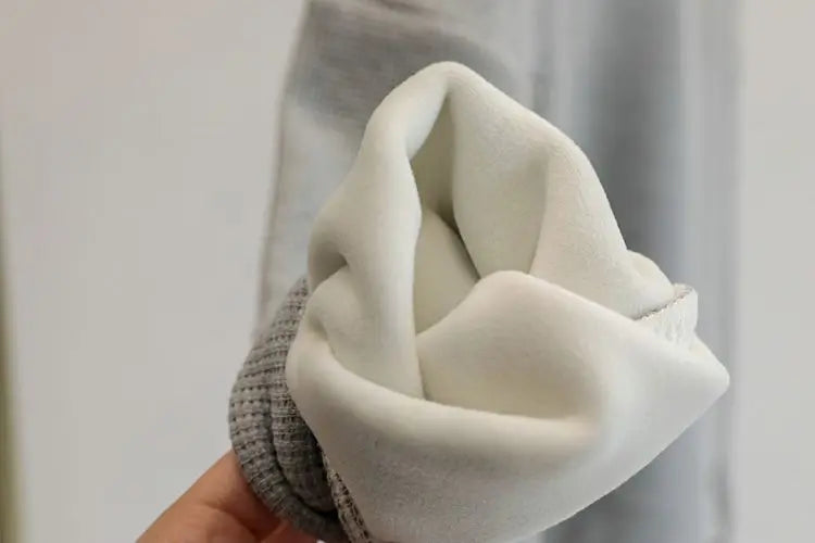 Riolio Korean Casual Sports Suit Large Size Plus Velvet Set Zipper Design Sports Sweatshirt Tying Trousers Casual Simple Two-piece Set