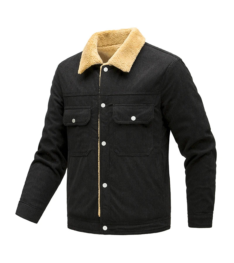 Riolio Autumn Brand Men's Jacket Winter Thick Velvet Jacket Men's Quality Lamb Wool New Jacket Corduroy Cotton Jacket Men's Clothing