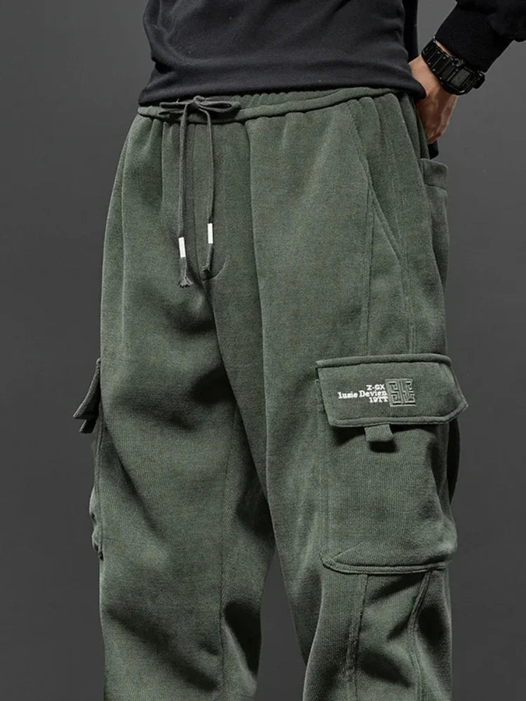 Riolio Spring Autumn Men's Elastic Waist Casual Pants Stretch Straight Drawstring Harem Jogging Sports Trousers Fashion Male Clothing