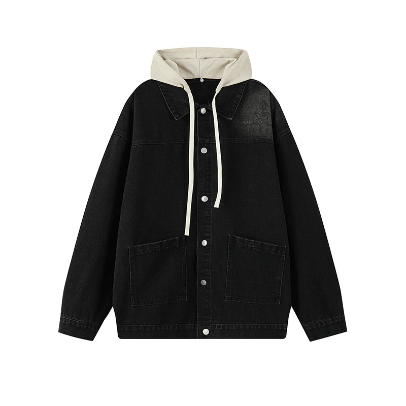 Riolio Men's Spring New Design Sense Jacket Men's Detachable Hooded Denim Jacket Trendy Korean Men's Lapel High Quality Street Jacket