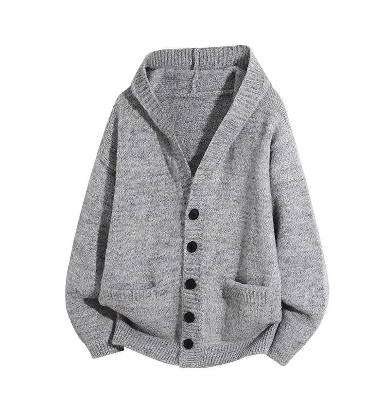 Riolio American-style autumn/winter streetwear unisex trendy hooded knit sweaters for couples with loose-fit retro Harajuku casual tops