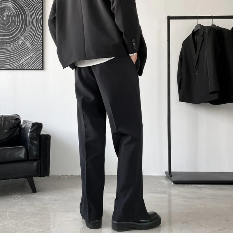 Riolio Pants Men Trousers Casual Autumn New Arrival Front-slit Fashion Straight High Street Office Clothes Simple Business Harajuku