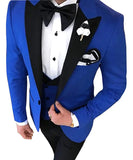 Riolio prom suit Men 3 Pieces Suits For Men Custom Made Groom Groomsmen Tuxedos Wedding Men Suit Terno Masculino(Jacket+Pant+Vest)