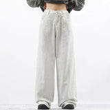 Riolio New Men Loose Daily Draping Wide Leg Jeans Male Vintage Design Wash White Denim Pants Fashion Streetwear Casual Denim Trousers