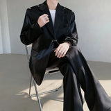 Riolio High Grade Metal Ring Blazers Men Leisure Loose Suit Jackets Male Lapel Fashion Streetwear Coat All-match Korean Suit-tops