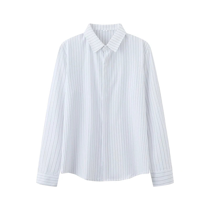 Riolio  New Naples Business Men Shirts Light Luxury Textured Lapel Striped Long Sleeve Cardigan Leisure Premium Commuter Blouse S-4XL