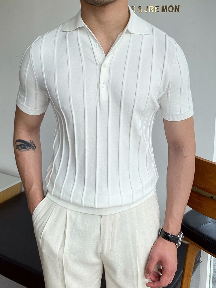 Riolio Summer Men Fashion Polo Shirts Short Sleeve Turn-down Collar Patchwork Casual Polos Mens Clothing Male Tops Pullover Streetwear