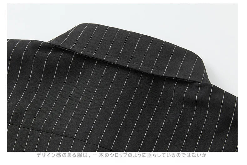 Riolio  New Naples Business Men Shirts Light Luxury Textured Lapel Striped Long Sleeve Cardigan Leisure Premium Commuter Blouse S-4XL