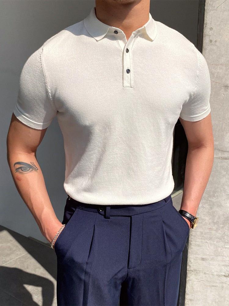 Riolio Summer Men Fashion Polo Shirts Short Sleeve Turn-down Collar Patchwork Casual Polos Mens Clothing Male Tops Pullover Streetwear