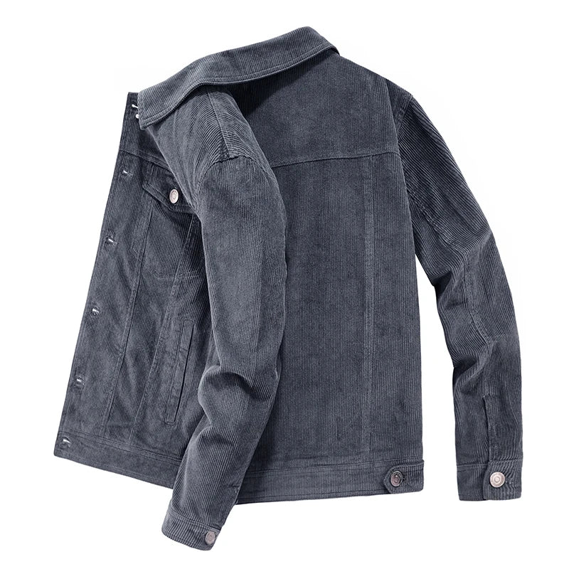 Riolio Wellsome Men's Streetwear Motorcycle Corduroy Coats Winter Bomber Jackets Men's Windbreaker Multi-pocket Cotton Cargo Parkas