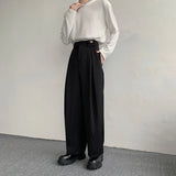Riolio Black Suit Pants Men Oversized Fashion Social Mens Dress Pants Korean Loose Straight Wide Leg Pants Mens Office Formal Trousers