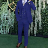Riolio prom outfits for guys Men's Slim-fit Three-piece Suit,Three-piece Set of Vest, Blazer and Trousers, Ideal for Weddings, Business and Formal Occasions