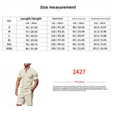 Riolio 2025 Summer Simplicity Men's Suit Loose Walf Checks Fabric Breathable Comfort and Casual Short Sleeve Shorts Two-Piece Suit