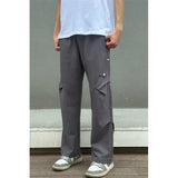 Riolio Summer Casual Pants Men Fashion Black Straight Pants Men Streetwear Hip-hop Loose Cargo Pants Mens Joggers Trousers M-3XL