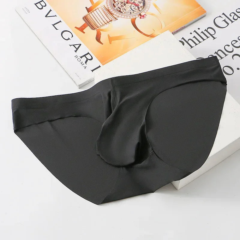 Riolio Article Spring and Summer New Ice Silk Non-marking Underwear MEN'S Triangle Pants Separate Quick-drying Youth Tide Solid Color