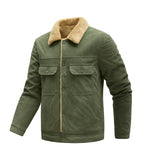 Riolio Autumn Brand Men's Jacket Winter Thick Velvet Jacket Men's Quality Lamb Wool New Jacket Corduroy Cotton Jacket Men's Clothing