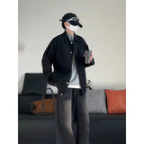 Riolio Spring Black Denim Jacket Men Fashion Retro Pocket Denim Jackets Men Streetwear Hip-hop Loose Bomber Jacket Mens Cowboy Coat