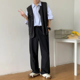 Riolio Brown Black Suit Pants Men Slim Fit Fashion Social Mens Dress Pants Korean Casual Straight Pants Mens Office Formal Trousers