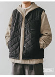 Riolio Cotton-layered Fashionable Vest Men with Autumn Winter Simple Casual Light Heated Inner Vest Cardigan Work Vest Top Aesthetic
