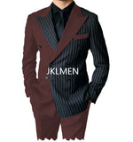 Riolio Men's Suits Blazer Autumn Striped Men Blazer Fashion Double  Jacket Coats 2pcs Casual Business Tuxedo Costume