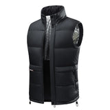 Riolio Men's Hooded Loose Solid Color Warm Vest Male Version Camisole Jacket Graphene Cotton Vest Autumn Winter Quality Men's Vest