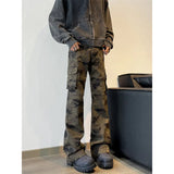 Riolio Military Tactical Cargo Pants Men Straight Leg Camouflage Outdoor Work Hiking Durable Jogger Trousers Streetwear Clothing