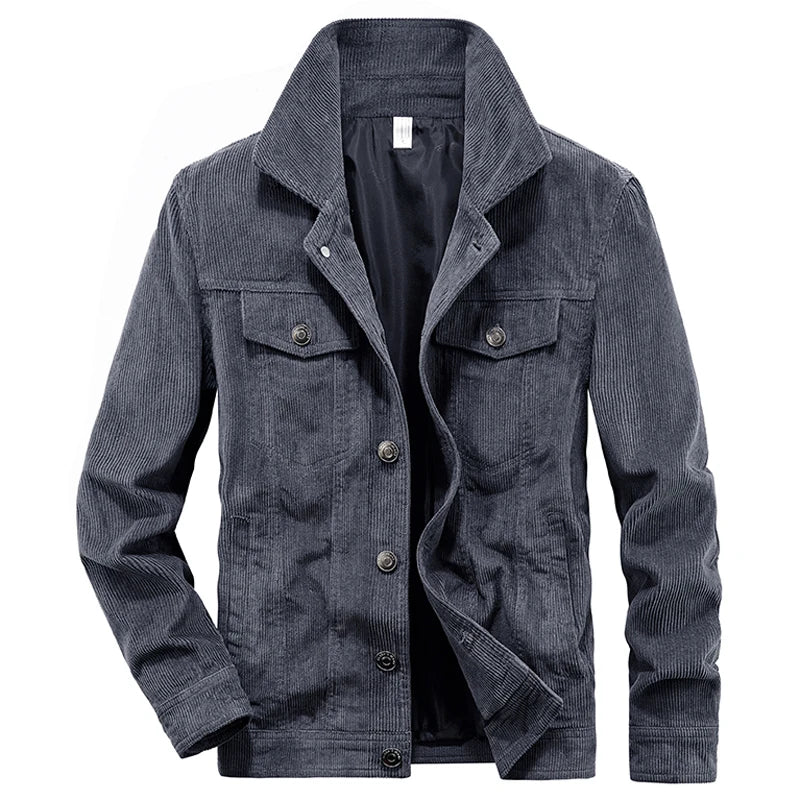 Riolio Wellsome Men's Streetwear Motorcycle Corduroy Coats Winter Bomber Jackets Men's Windbreaker Multi-pocket Cotton Cargo Parkas