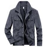 Riolio Wellsome Men's Streetwear Motorcycle Corduroy Coats Winter Bomber Jackets Men's Windbreaker Multi-pocket Cotton Cargo Parkas