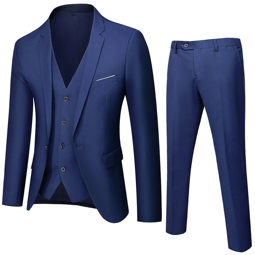 Riolio Men Suits For Wedding Business 2 Pieces Elegant Blazers  Sets Formal Full Ternos Marriage Clothes Pants Jackets Luxury Costume